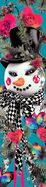 Free printable Christmas bookmarks of a stylish snowman